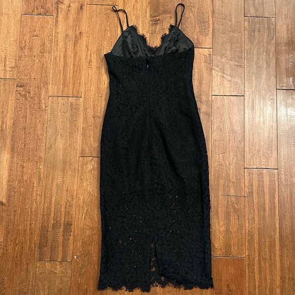 Bardot Black Lace Midi Dress Sz 6 - Picture 5 of 13